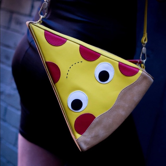 Leather Pizza Clutch Purse Bag - Picture 3 of 6